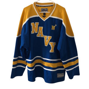 Vintage Steve & Barry’s NAVY Hockey Jersey Military Academy Men’s Size Large